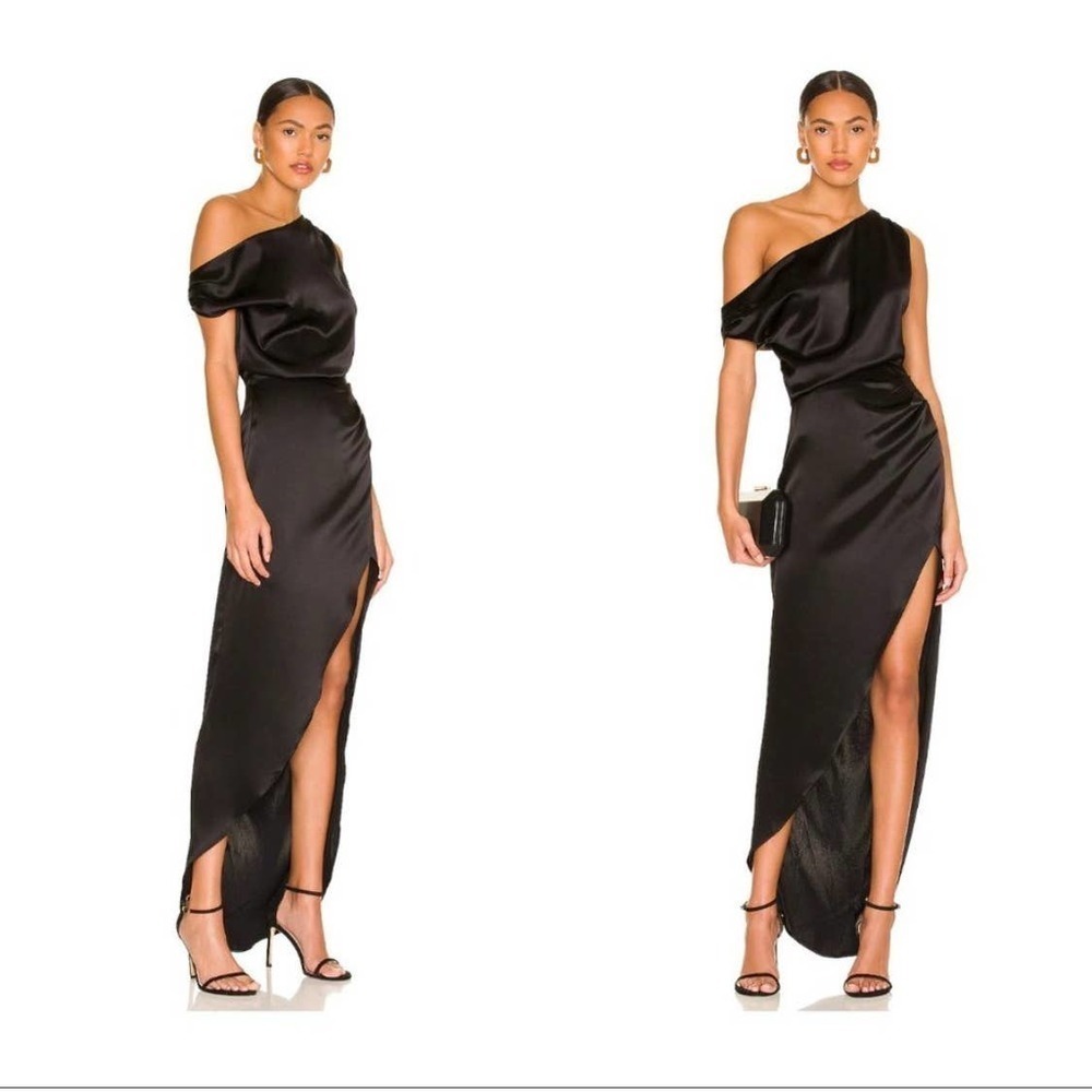 Revolve Nonchalant Dinah One Shoulder Dress Black Size L NWT